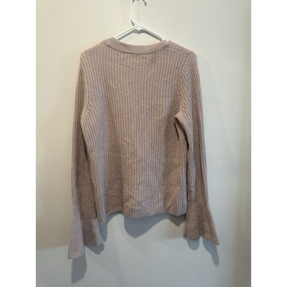 MADEWELL Sweater Dusty Pink Bell Sleeve Wool Blend Pullover Knit Women's M - Picture 3 of 3